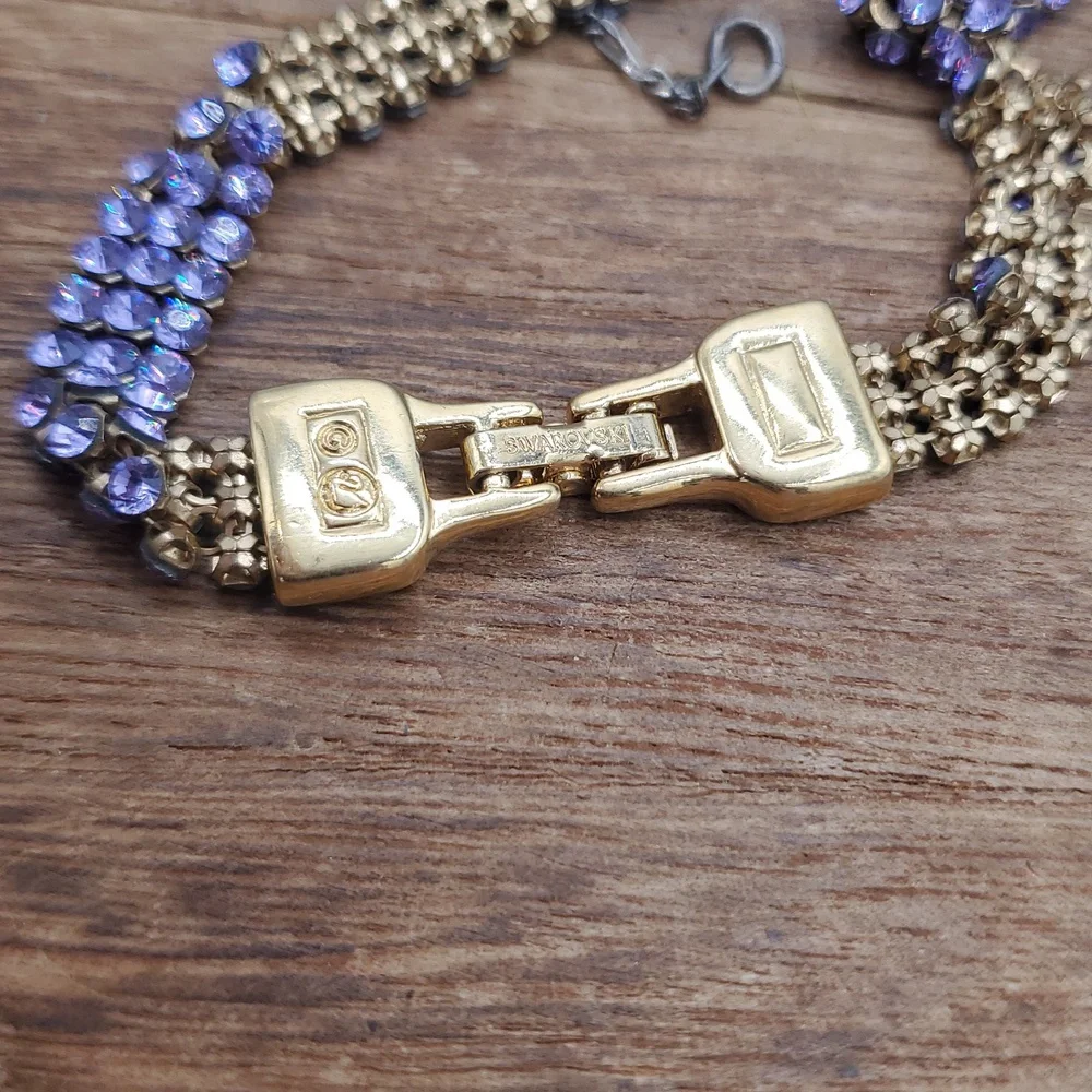 Swarovski Elegant Purple Crystal Bracelet  B3305 Missing One Stone - Picture 5 of 6